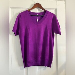 NWT Purple Short Sleeve Sweater